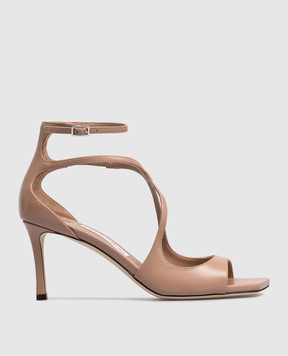 Jimmy Choo Коричневі шкіряні босоніжки Azia AZIA75NAP