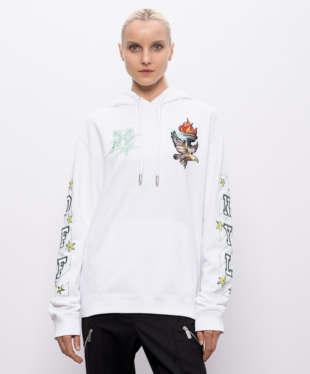 Off-White Біле худі Show NY 29E00322T зображення 3