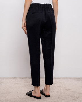 Peserico Черные брюки с леном с цепочкой A0407206668