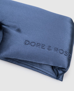 Dore & Rose Синяя маска для сна из шелка с логотипом DEEPSLEEPMASK