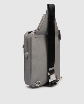 Santoni Серая кожаная сумка-слинг с логотипом UIBBA2869BSAITB