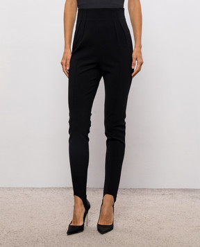 Thierry Mugler Черные брюки с шерстью со штрипками COM1PA05331035