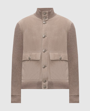 Brunello Cucinelli Бежева комбінована куртка MPCLF1955