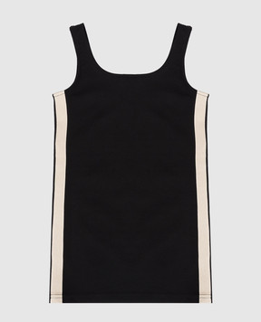 Palm Angels Дитяча чорна сукня з брендовими лампасами PGCM009S26FLE001