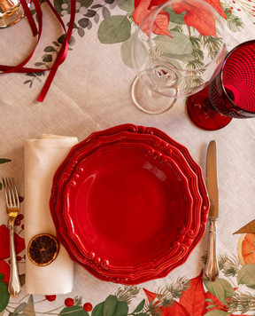 TESSITURA TOSCANA TELERIE Белая скатерть GARLAND GLEE из льна NT240117020067