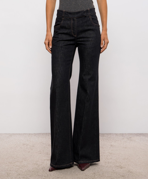 Brunello Cucinelli Чорні джинси-кльош Flared ML133P4126 зображення 3