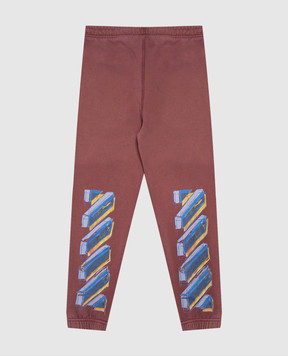 Off-White Дитячі рожеві джогери з принтом 44BCH001F26F001