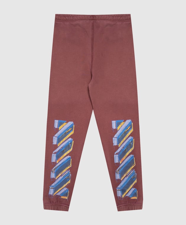 Off-White Детские розовые джогера с принтом 44BCH001F26F001 изображение 2