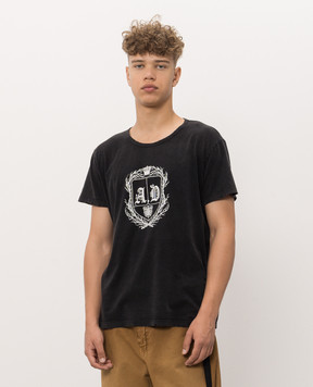Ann Demeulemeester Черная футболка с принтом B0014438FA790