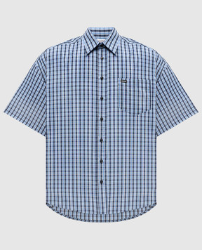 Vetements Рубашка в клетку с нашивкой логотипа ME76SH043N