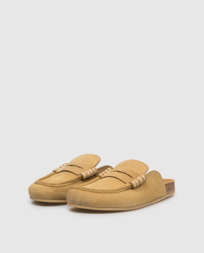 JW Anderson Коричневые мюли замшевые Stitch LF0084LA0319