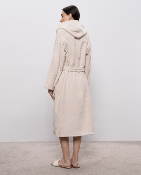 Missoni Home Бежевий махровий халат Chalk в брендовий візерунок 1D3AC99718