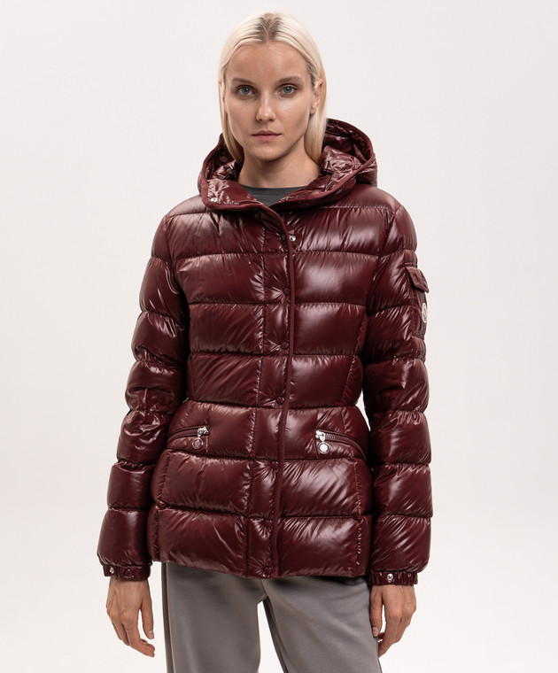 Moncler Бордовый пуховик Barante L20931A00143597Z8 изображение 3