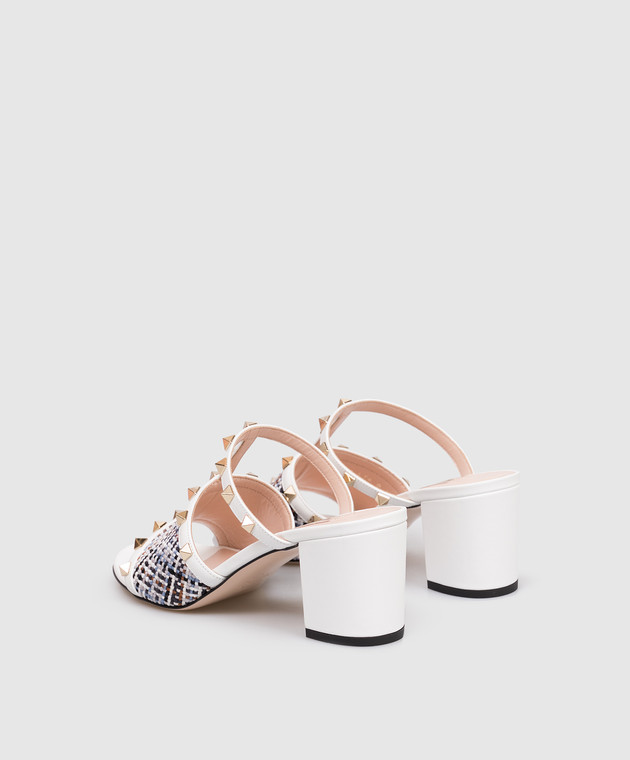 Valentino Білі комбіновані мюлі Rockstud 8W0S0LT4EDX зображення 3