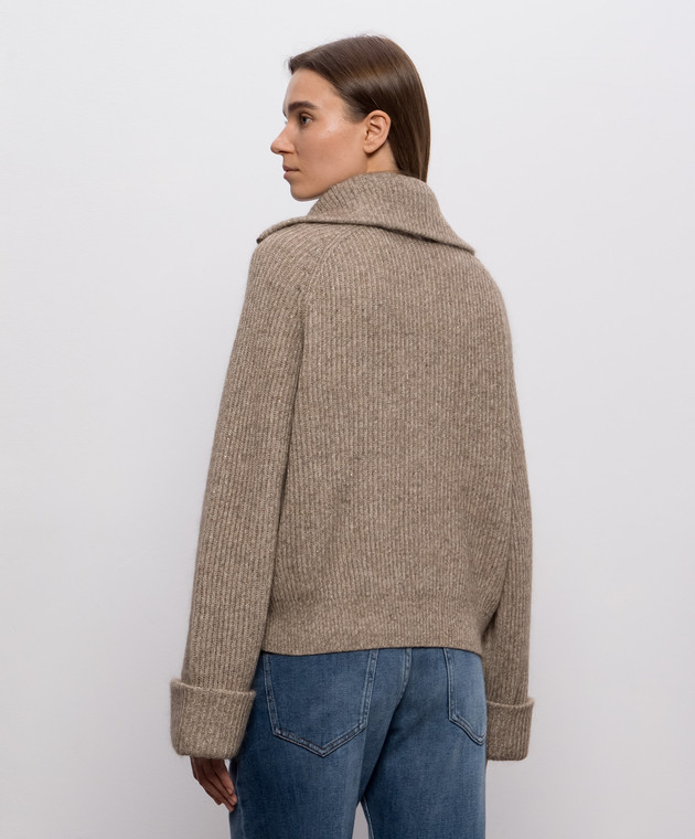 Brunello Cucinelli Коричневый кардиган с кашемиром с люрексом MTX755606P изображение 4
