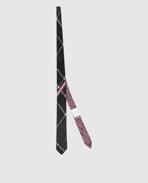 Thom Browne Чорна краватка із шовку у візерунок MNL078KY4003