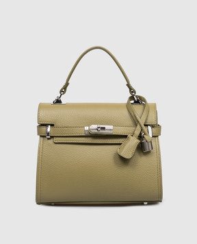 Gianni Notaro Шкіряна сумка-сетчел кольору хакі DOLLARO 099DOLLARONIKELц