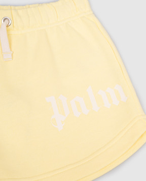 Palm Angels Дитячі жовті шорти з принтом логотипа PGCI005S26FLE002
