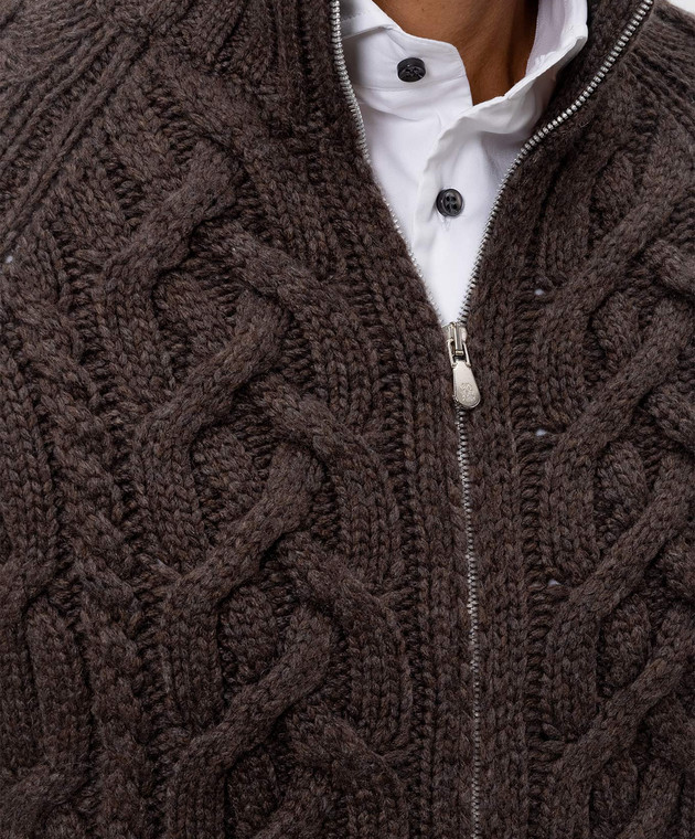 Brunello Cucinelli Коричневый кардиган из кашемира MA2301506 изображение 5