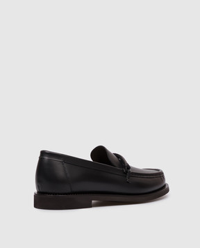 Brunello Cucinelli Черные кожаные лоферы с цепочкой мониль MZMGG3314P