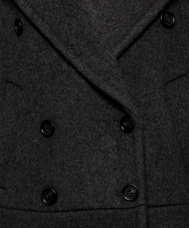 Twinset Серое двубортное пальто с шерстью 262TT2471 изображение 5
