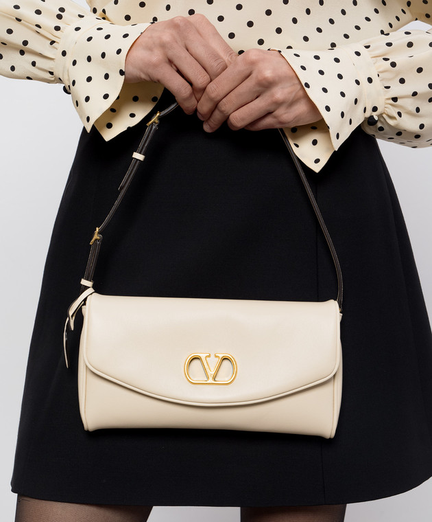 Valentino Бежевая кожаная сумка DeVain 8W0B0T31ABM изображение 2