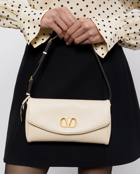 Valentino Бежевая кожаная сумка DeVain 8W0B0T31ABM