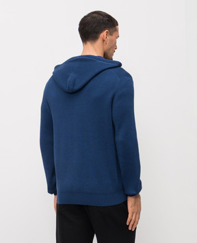 Brunello Cucinelli Синяя спортивная куртка с вышивкой логотипа эмблемы M29200416G