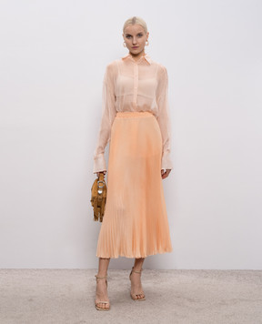 Ermanno Scervino Помаранчева спідниця-плісе із шовку D482O360XFU