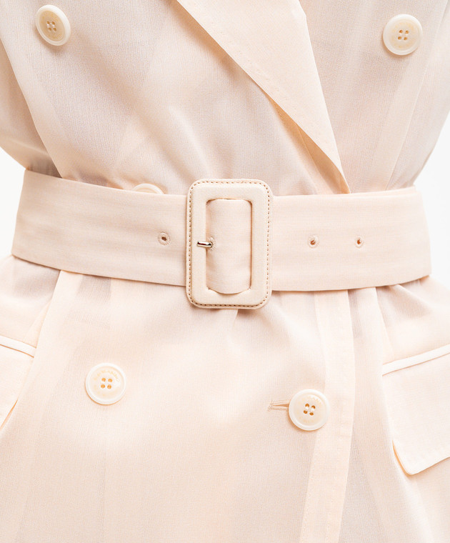 Ermanno Scervino Бежевый двубортный жилет с поясом D486N701CCRWK изображение 5