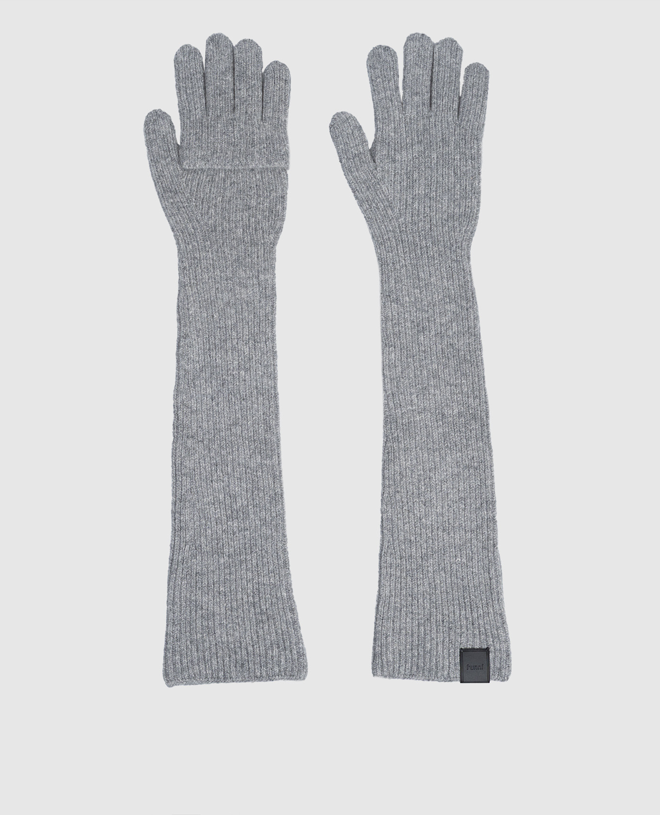 

Серые перчатки с кашемиром с логотипом, Серый, Перчатки