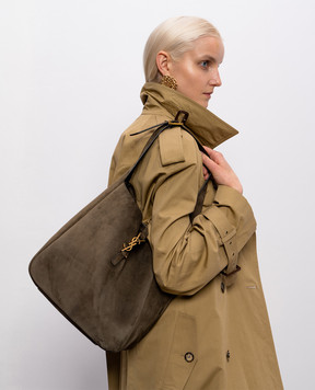 Saint Laurent Замшевая сумка цвета хаки LE 5À7 8505451U80W