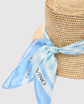 Ermanno Scervino Бежевая шляпа-клош с платком D483V305PLI