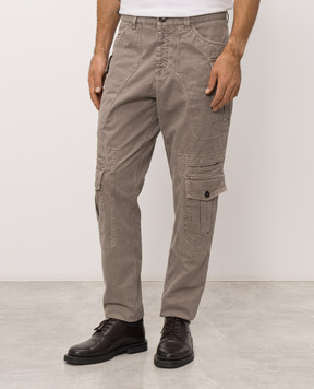 Brunello Cucinelli Серые брюки карго M225NS1070