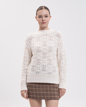 Twinset Свитер цвета айвори с шерстью 262LI3TAA