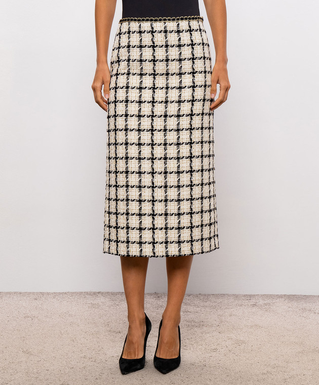 Twinset Твидовая юбка в клетку 262TP2754 изображение 3