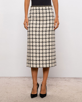 Twinset Твидовая юбка в клетку 262TP2754