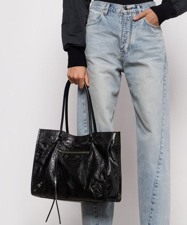 Balenciaga Чорна шкіряна сумка-тоут Le City 8469212ABEK зображення 2