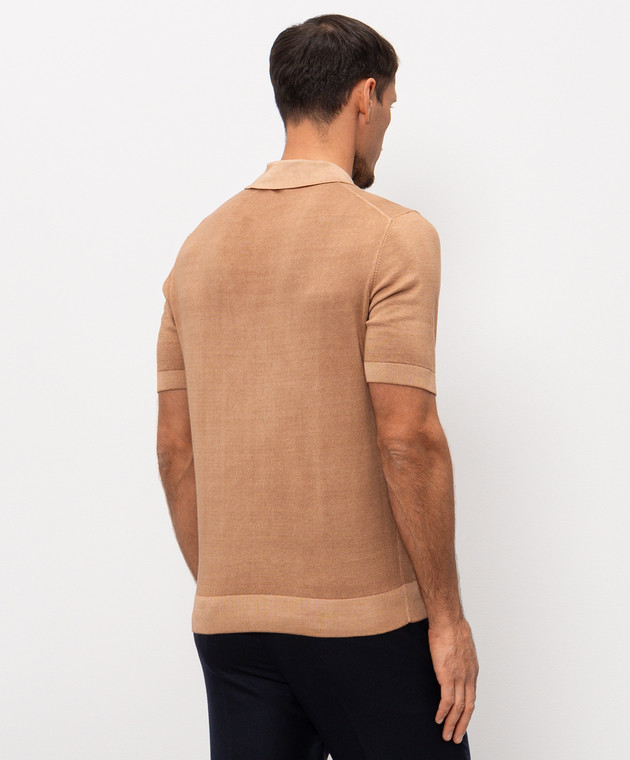 Cashmere&Whiskey Поло коричневого цвета из хлопка M54268052 изображение 4