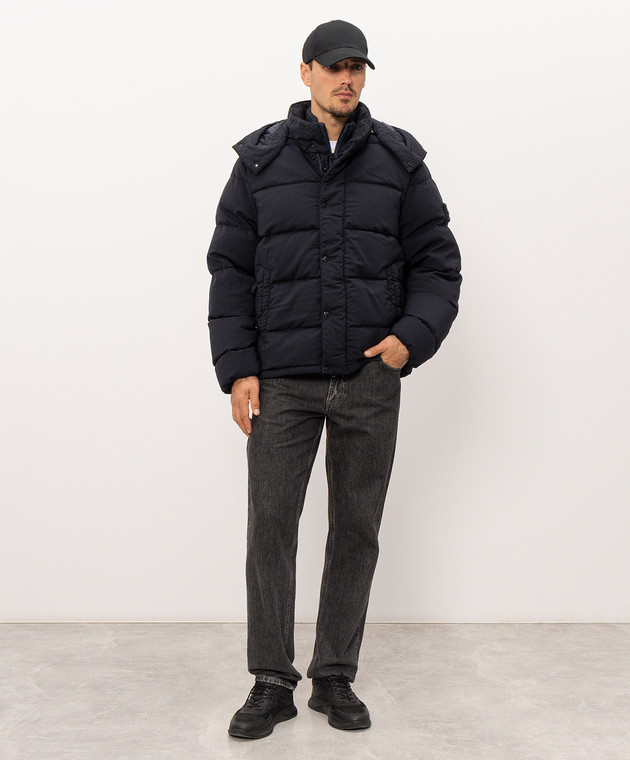 Stone Island Синий пуховик из шерсти L2S154100063S0F52 изображение 2