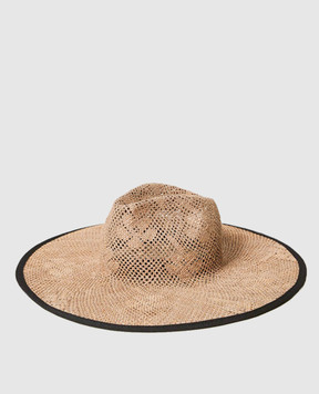 Twinset Коричневий солом'яний ажурний капелюх 261TA4070