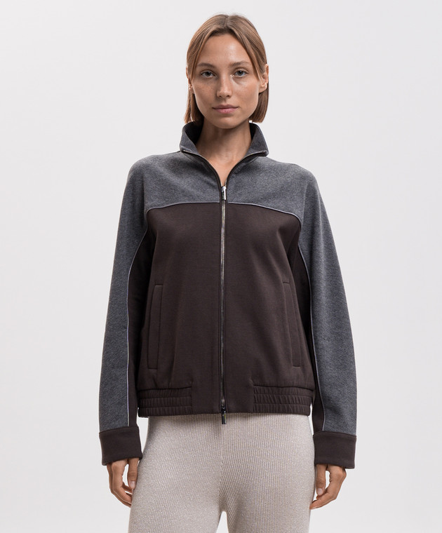 Peserico Коричневая спортивная куртка S12089J0B0081 изображение 2