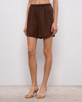 Venuja Коричневые шорты из рамы SH008A