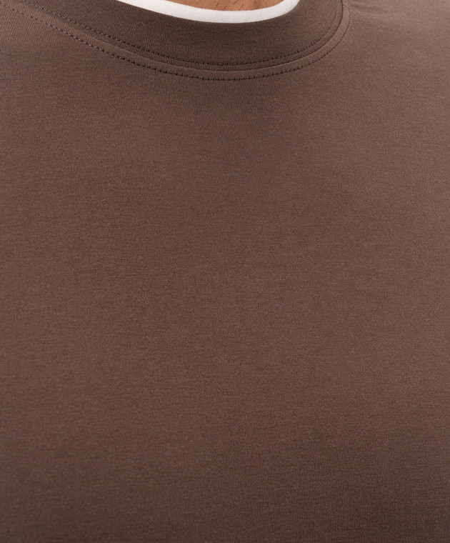 Brunello Cucinelli Коричнева футболка M0B137427 зображення 5