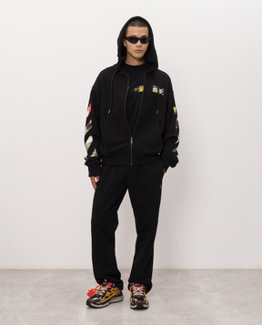 Off-White Черные спортивные брюки с принтом Spices Arrow 44MCH05AF26F005