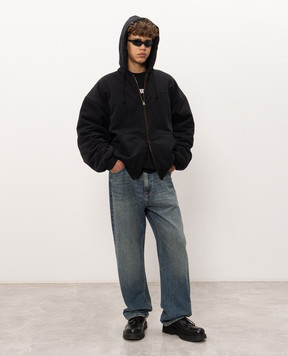 Vetements Чорна куртка з вишивкою логотипа MH27BJ170Bm