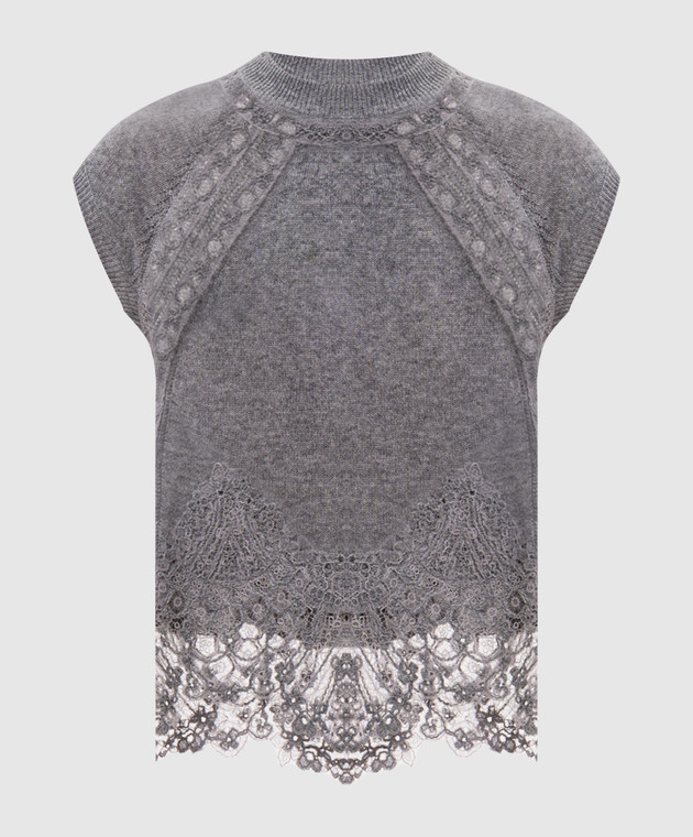 Ermanno Scervino Серый топ из кашемира D495L307APTPYU
