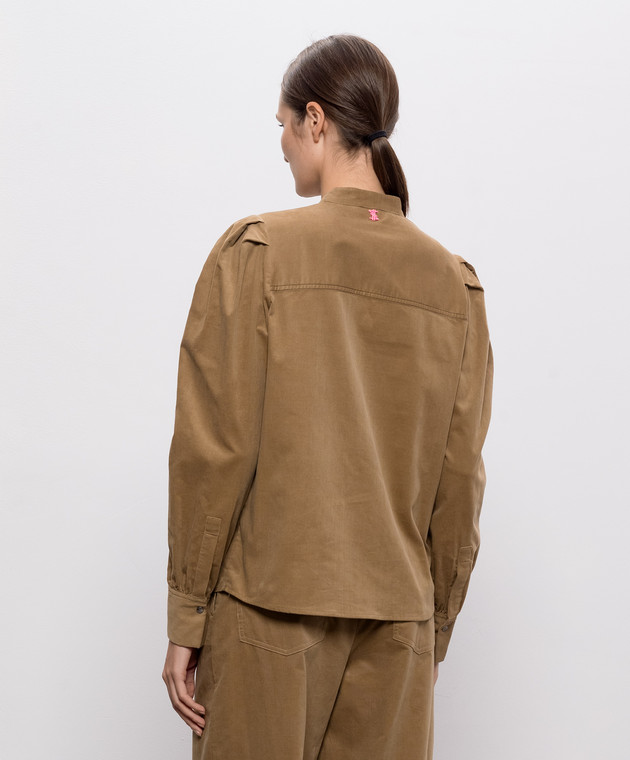 Twinset Коричневая бархатная рубашка 262AQ2040 изображение 4