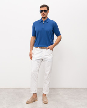 Stefano Ricci Синее поло из шелка K616006Z41F26102