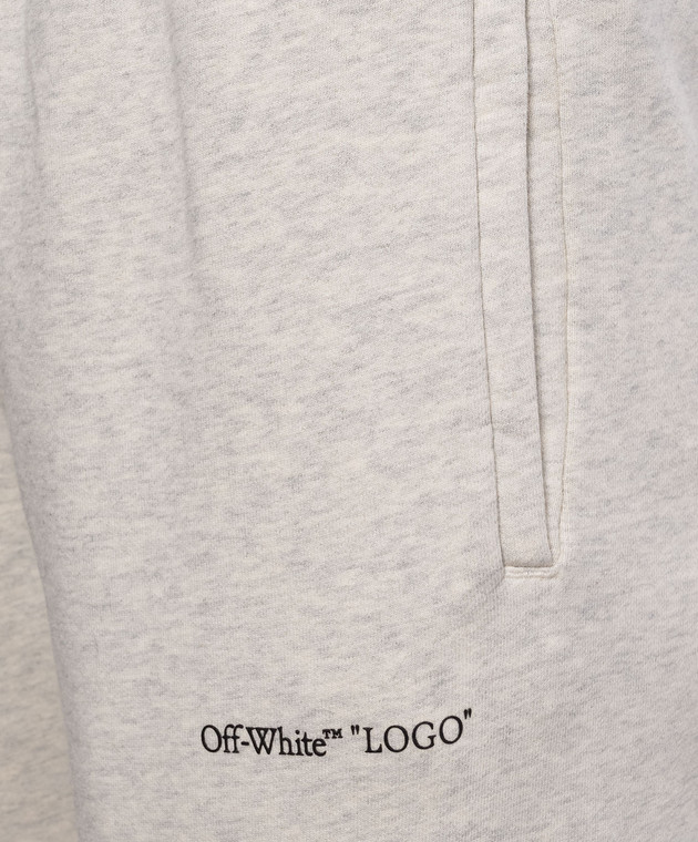Off-White Бежевые меланжевые джоггеры с принтом логотипа 2FH00496B изображение 5